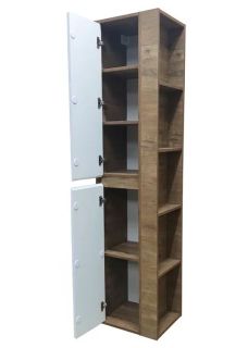 Пенал подвесной с открытой полкой Эстет Monaco Wood ФР-00010687 Л 35см белый/дуб рустикальный